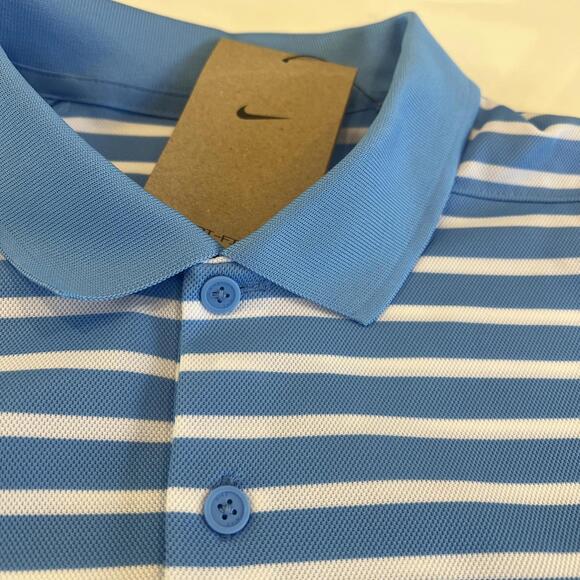 $60 Nike Golf Men's  DH0835-412  Blue White Striped Dri -fit Polo Shirt XL - Picture 5 of 10